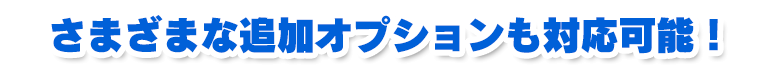さまざまな追加オプションも対応可能!